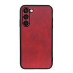 For Samsung Galaxy S23+ 5G Accurate Hole Two-color Calf Texture PU Phone Case(Red)