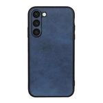 For Samsung Galaxy S23+ 5G Accurate Hole Two-color Calf Texture PU Phone Case(Blue)