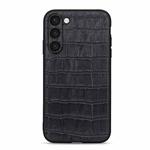 For Samsung Galaxy S23+ 5G Crocodile Texture Genuine Leather Phone Case(Black)