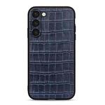 For Samsung Galaxy S23+ 5G Crocodile Texture Genuine Leather Phone Case(Blue)