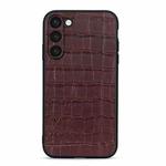 For Samsung Galaxy S23+ 5G Crocodile Texture Genuine Leather Phone Case(Brown)