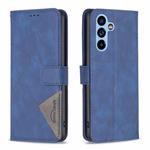 For Samsung Galaxy A54 5G Magnetic Buckle Rhombus Texture Leather Phone Case(Blue)