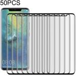 50 PCS 3D Curved Silk-screen PET Frosted Full Coverage Protective Film for Huawei Mate 20 Pro(Black)