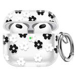 For AirPods 3 Glitter Four-color Flower Earphone Protective Case(Black White)