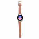 For Samsung Galaxy Watch5 40mm / 44mm Grooved Genuine Leather Watch Band(Dark Pink)