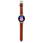 For Samsung Galaxy Watch5 40mm / 44mm Grooved Genuine Leather Watch Band(Brown)