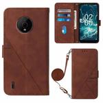 For Nokia C200 Crossbody 3D Embossed Flip Leather Phone Case(Brown)