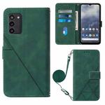 For Nokia G100 Crossbody 3D Embossed Flip Leather Phone Case(Dark Green)