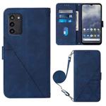 For Nokia G100 Crossbody 3D Embossed Flip Leather Phone Case(Blue)