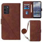For Nokia G100 Crossbody 3D Embossed Flip Leather Phone Case(Brown)