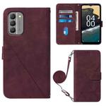 For Nokia G400 Crossbody 3D Embossed Flip Leather Phone Case(Wine Red)