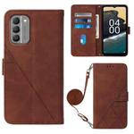 For Nokia G400 Crossbody 3D Embossed Flip Leather Phone Case(Brown)