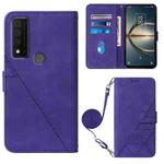 For TCL 30 V 5G T781S / 30XE 5G Crossbody 3D Embossed Flip Leather Phone Case(Purple)