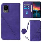 For TCL 30Z T602DL Crossbody 3D Embossed Flip Leather Phone Case(Purple)