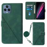 For T-Mobile Revvl 6 5G Crossbody 3D Embossed Flip Leather Phone Case(Dark Green)