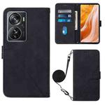 For ZTE Axon 40 Pro Crossbody 3D Embossed Flip Leather Phone Case(Black)