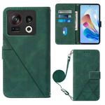 For ZTE Nubia Z40S Pro Crossbody 3D Embossed Flip Leather Phone Case(Dark Green)