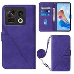 For ZTE Nubia Z40S Pro Crossbody 3D Embossed Flip Leather Phone Case(Purple)