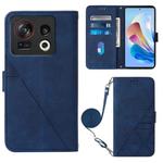 For ZTE Nubia Z40S Pro Crossbody 3D Embossed Flip Leather Phone Case(Blue)