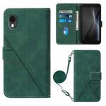 For Cubot Pocket Crossbody 3D Embossed Flip Leather Phone Case(Dark Green)