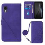 For Cubot Pocket Crossbody 3D Embossed Flip Leather Phone Case(Purple)