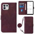 For Tone E22 Crossbody 3D Embossed Flip Leather Phone Case(Wine Red)