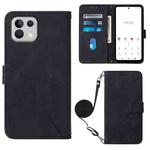 For Tone E22 Crossbody 3D Embossed Flip Leather Phone Case(Black)