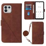 For Tone E22 Crossbody 3D Embossed Flip Leather Phone Case(Brown)