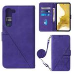 For Samsung Galaxy S23+ 5G Crossbody 3D Embossed Flip Leather Phone Case(Purple)