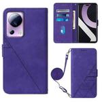 For Xiaomi Civi 2 Crossbody 3D Embossed Flip Leather Phone Case(Purple)
