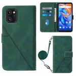 For UMIDIGI A13 / A13 Pro / A13S Crossbody 3D Embossed Flip Leather Phone Case(Dark Green)