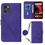 For UMIDIGI F3 4G / F3 5G / F3 SE / F3S Crossbody 3D Embossed Flip Leather Phone Case(Purple)