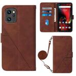 For UMIDIGI F3 4G / F3 5G / F3 SE / F3S Crossbody 3D Embossed Flip Leather Phone Case(Brown)