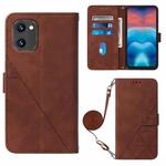 For UMIDIGI G1 Crossbody 3D Embossed Flip Leather Phone Case(Brown)