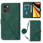 For UMIDIGI Power 7 Max Crossbody 3D Embossed Flip Leather Phone Case(Dark Green)