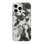 For iPhone 14 Pro Translucent Frosted IMD TPU Phone Case(BW Rabbit)