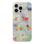 For iPhone 14 Pro Translucent Frosted IMD TPU Phone Case(Graffiti Dog)