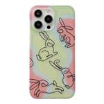 For iPhone 14 Pro Max Translucent Frosted IMD TPU Phone Case(Geometric Rabbit)