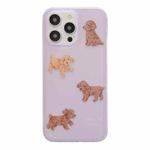 For iPhone 13 Translucent Frosted IMD TPU Phone Case(Pink Teddy)