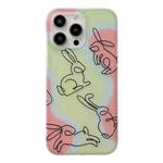 For iPhone 12 Translucent Frosted IMD TPU Phone Case(Geometric Rabbit)
