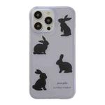 For iPhone 12 Translucent Frosted IMD TPU Phone Case(Purple 4 Rabbits)