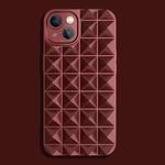 For iPhone 14 Pro Riveted Smooth TPU Phone Case(Wine Red)