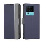 For vivo iQOO Neo7 Twill Texture Side Buckle Leather Phone Case(Blue)