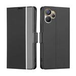 For Realme 9i 5G Global/10 5G Twill Texture Side Buckle Leather Phone Case(Black)