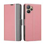 For Realme 9i 5G Global/10 5G Twill Texture Side Buckle Leather Phone Case(Pink)