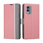 For Nokia X30 5G Twill Texture Side Buckle Leather Phone Case(Pink)