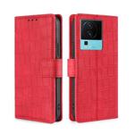 For vivo iQOO Neo7 Skin Feel Crocodile Magnetic Clasp Leather Phone Case(Red)