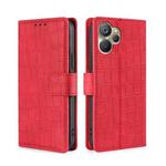 For Realme 9i 5G Global/10 5G Skin Feel Crocodile Magnetic Clasp Leather Phone Case(Red)