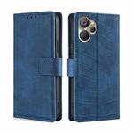 For Realme 9i 5G Global/10 5G Skin Feel Crocodile Magnetic Clasp Leather Phone Case(Blue)