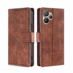 For Realme 9i 5G Global/10 5G Skin Feel Crocodile Magnetic Clasp Leather Phone Case(Brown)